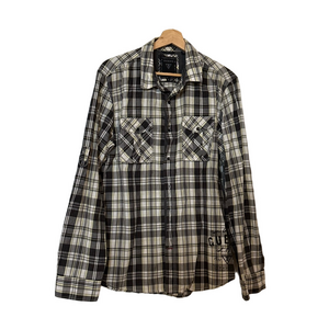 Guess Monochrome Plaid Button-Up Shirt